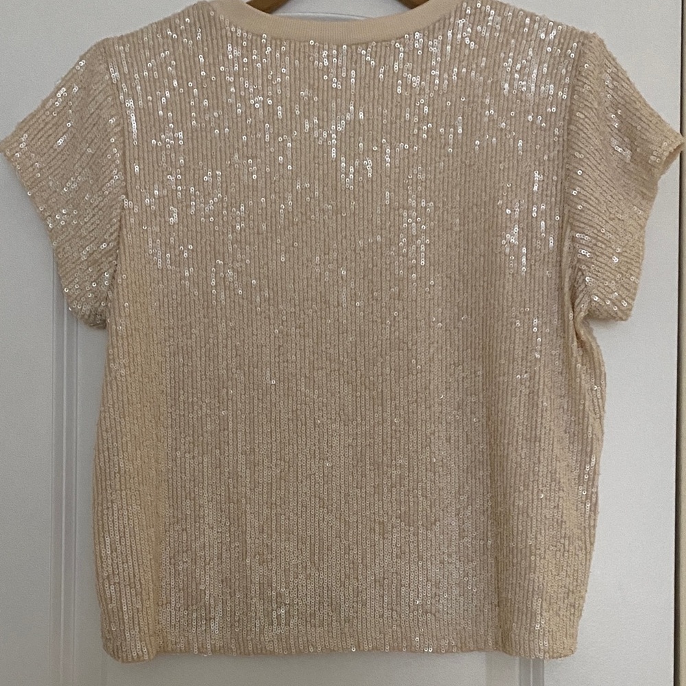Generation Love Sparkling Beige Lined Sequin Top - Picture 6 of 6